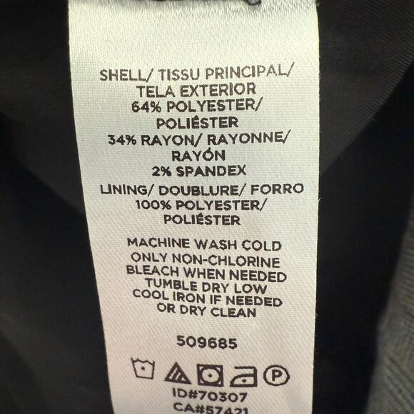 Loft Plaid Asymmetrical Hem Button Front Preppy Mini Skirt Gray Size 8 - Picture 5 of 5